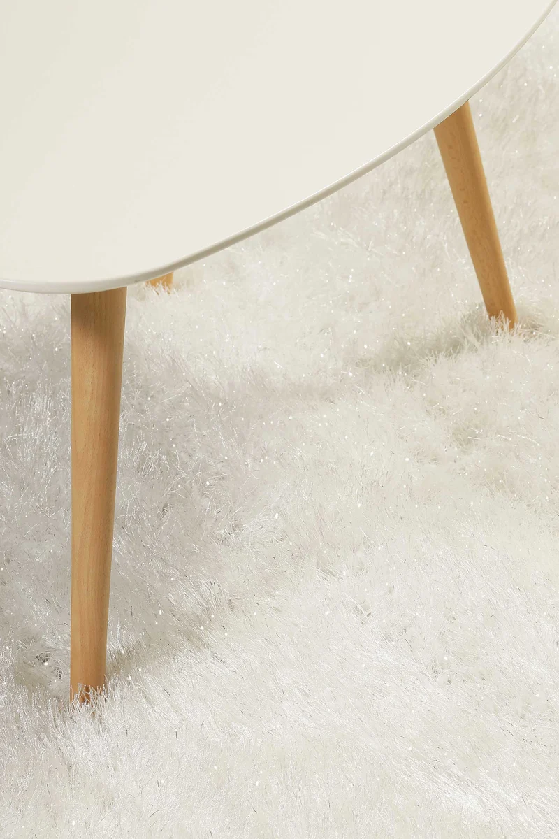 Teppich Creme Weiß glänzend Hochflor "Shiny Touch" WECONhome