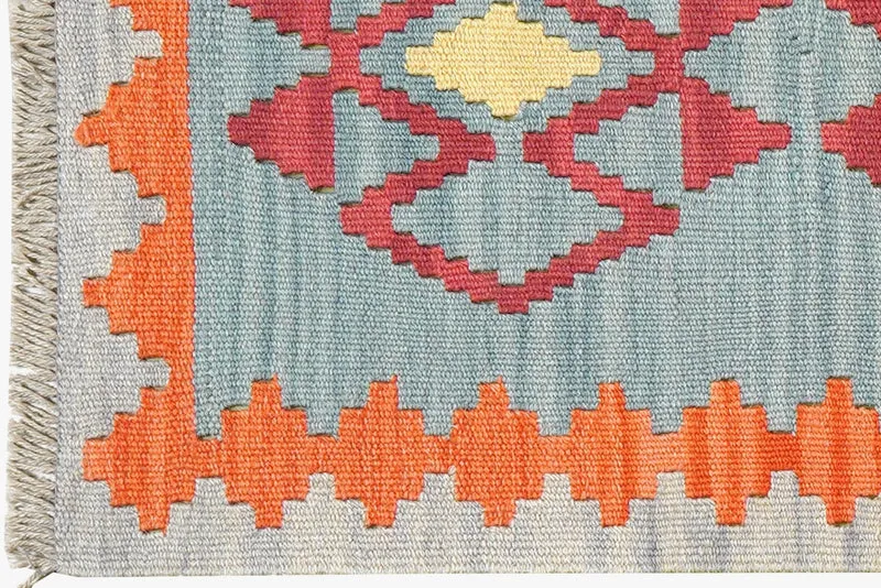 Kelim Gashgai · Handgewebt – Blau, 197x57 cm
