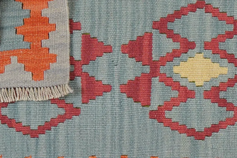 Kelim Gashgai · Handgewebt – Blau, 197x57 cm