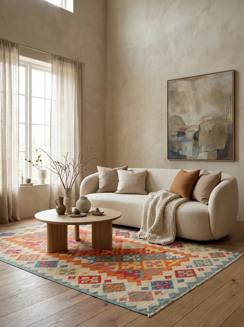 Kelim Gashgai · Handgewebt – Orange, 250x171 cm