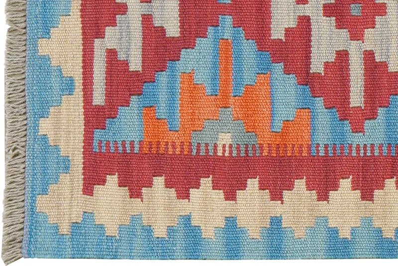 Kelim Gashgai · Handgewebt – Rot, 192x58 cm