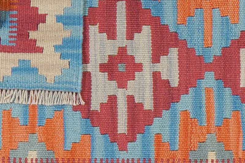 Kelim Gashgai · Handgewebt – Rot, 192x58 cm