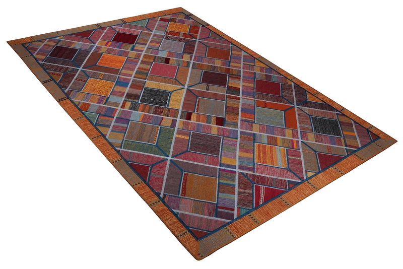 Kelim Tekkeh · Handgewebt – Bunt, 241x177 cm