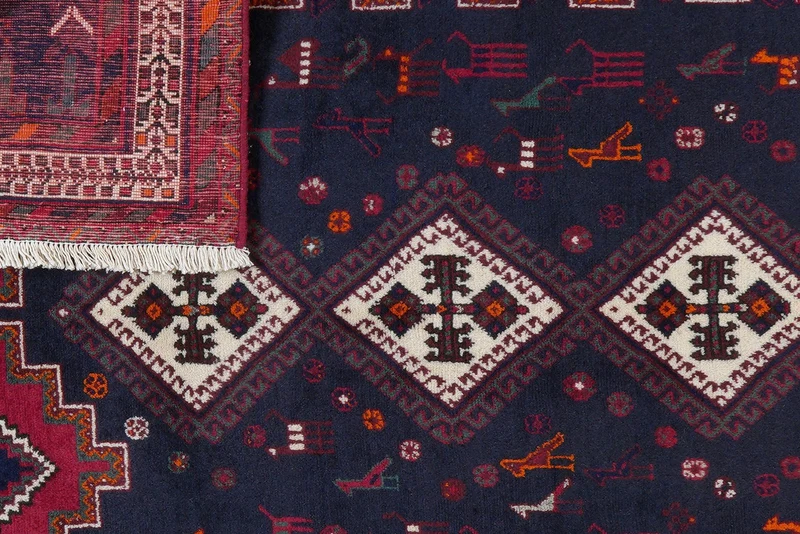 Afshar · Handgeknüpft – Blau, 166x132 cm