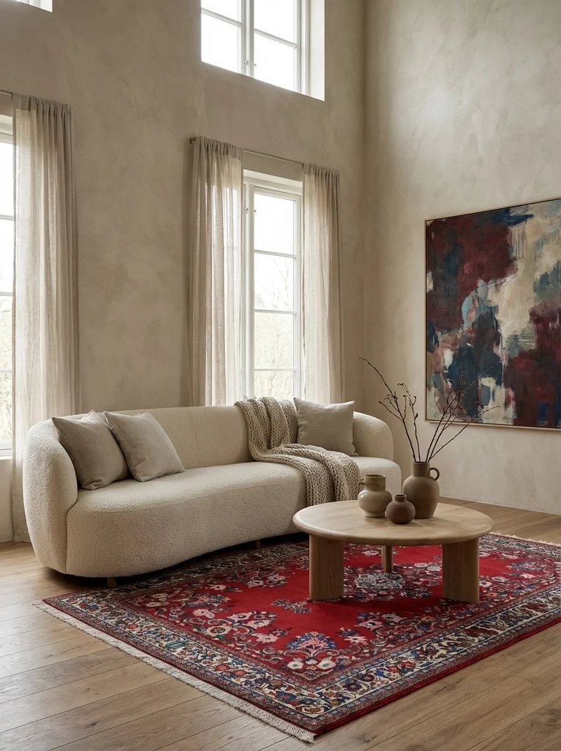 Sarough · Handgeknüpft – Rot, 215x134 cm
