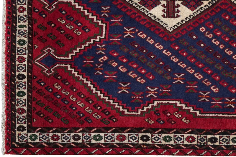 Afshar · Handgeknüpft – Blau, 197x144 cm