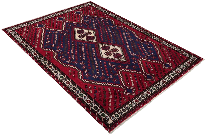 Afshar · Handgeknüpft – Blau, 197x144 cm
