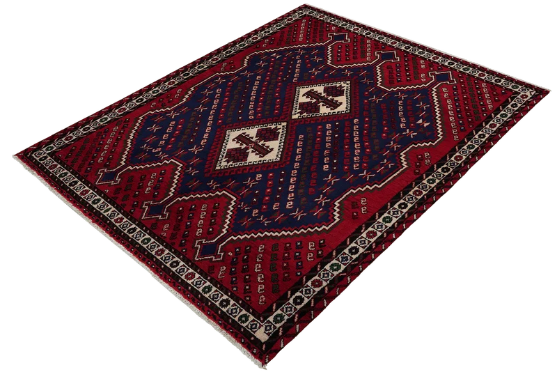 Afshar · Handgeknüpft – Blau, 197x144 cm