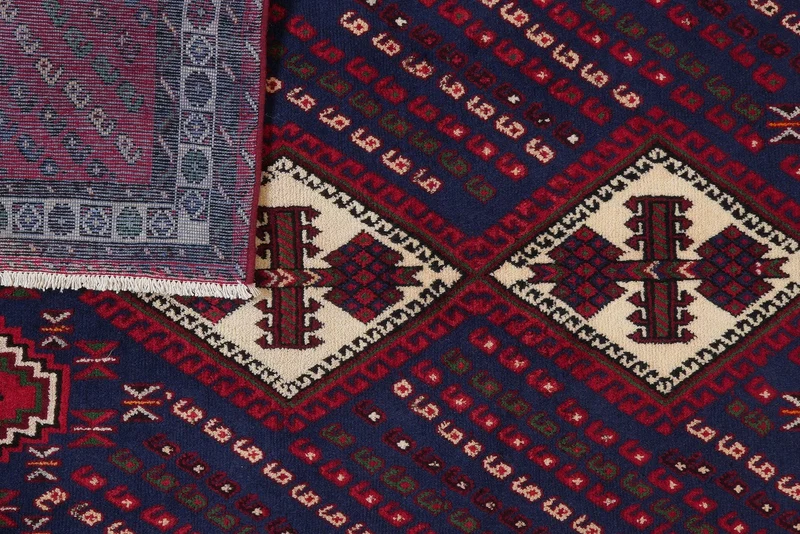 Afshar · Handgeknüpft – Blau, 197x144 cm