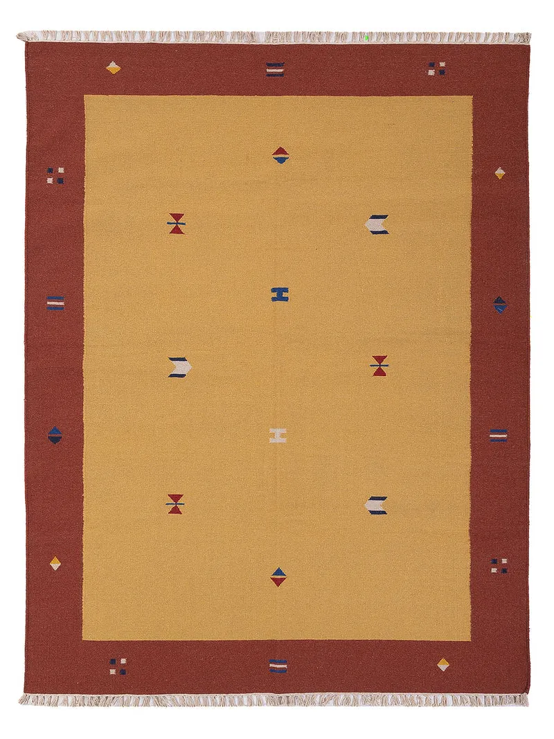 Kelim Modern Teppich 170x240cm - senfgelb