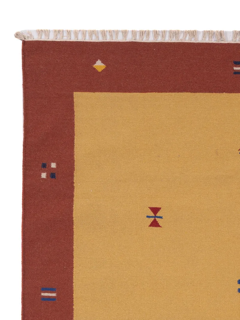 Kelim Modern Teppich 170x240cm - senfgelb