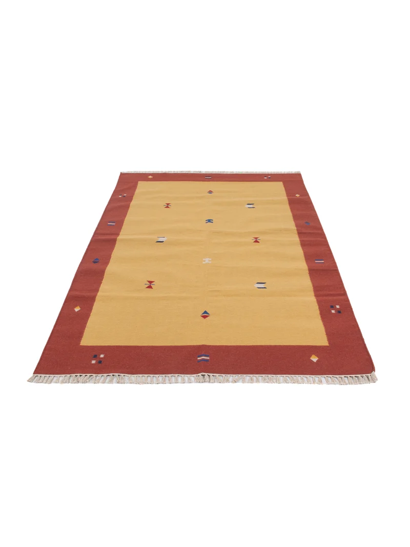 Kelim Modern Teppich 170x240cm - senfgelb
