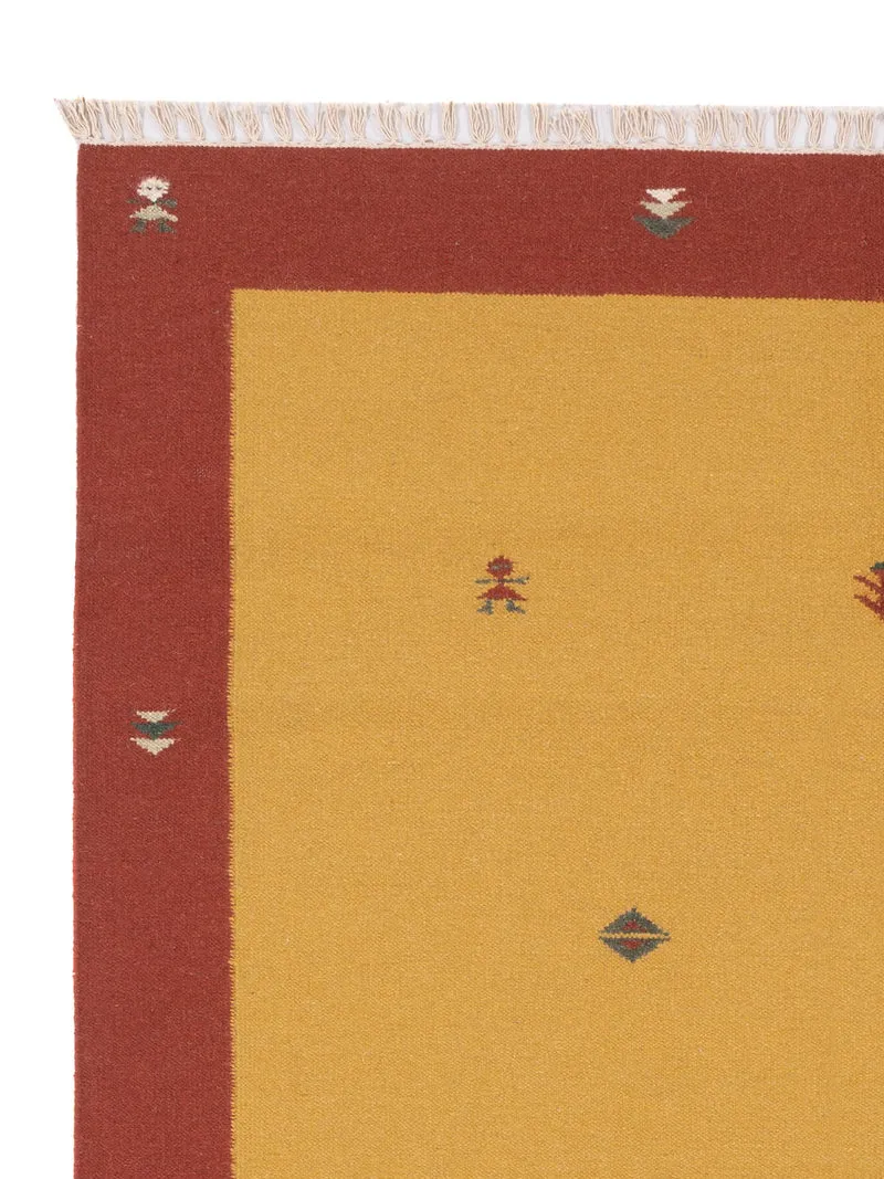 Kelim Modern Teppich 170x240cm - senfgelb
