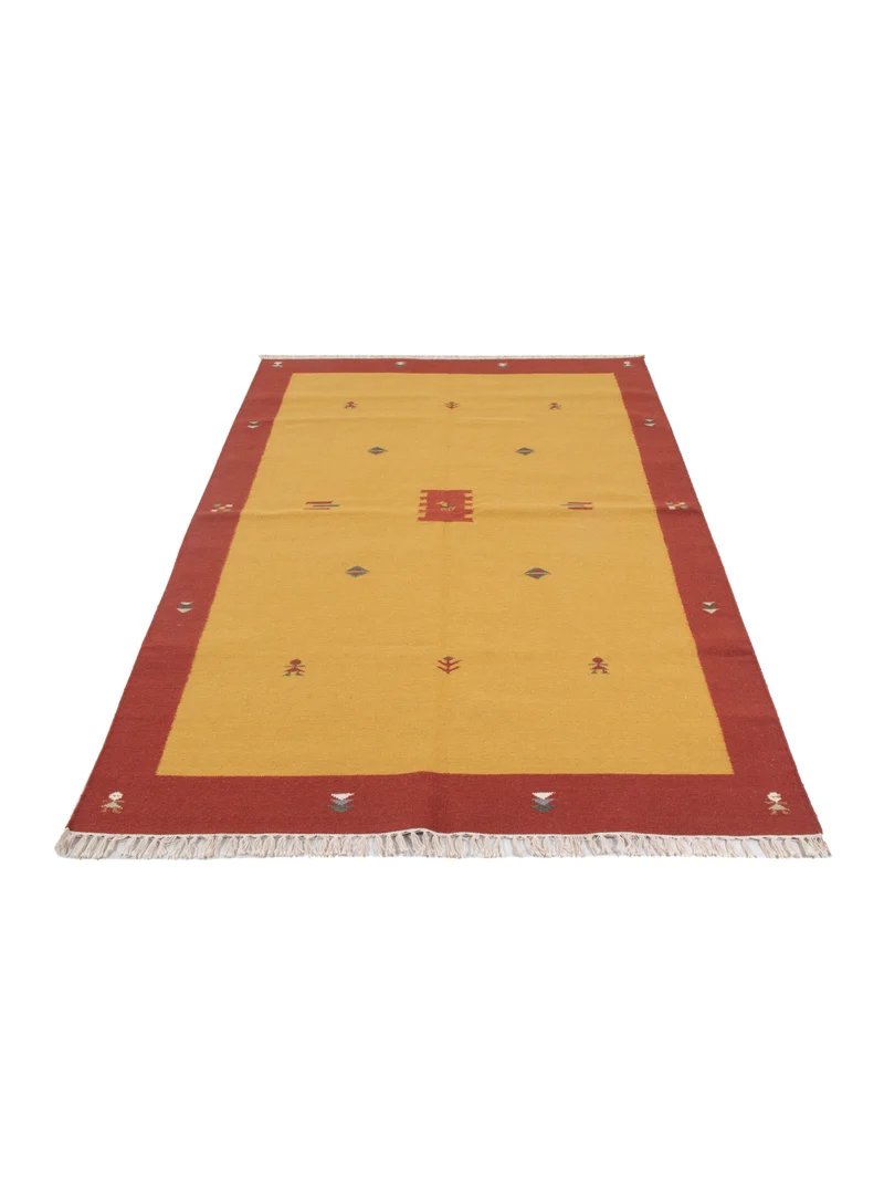 Kelim Modern Teppich 170x240cm - senfgelb