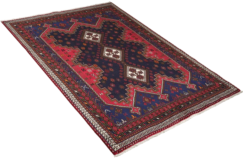 Afshar · Handgeknüpft – Blau, 242x174 cm