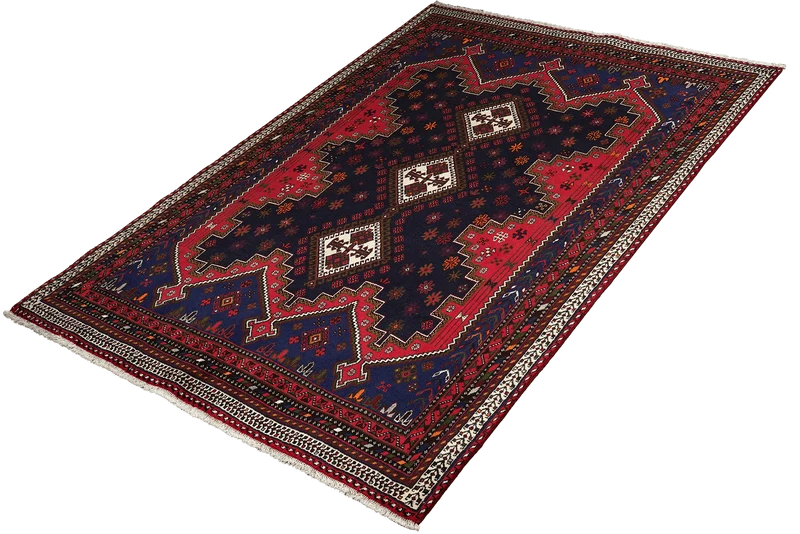 Afshar · Handgeknüpft – Blau, 242x174 cm