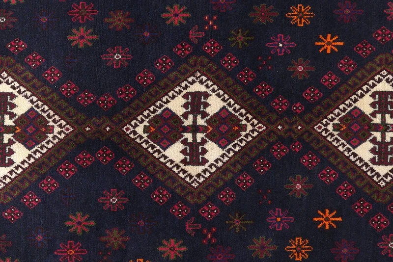 Afshar · Handgeknüpft – Blau, 242x174 cm