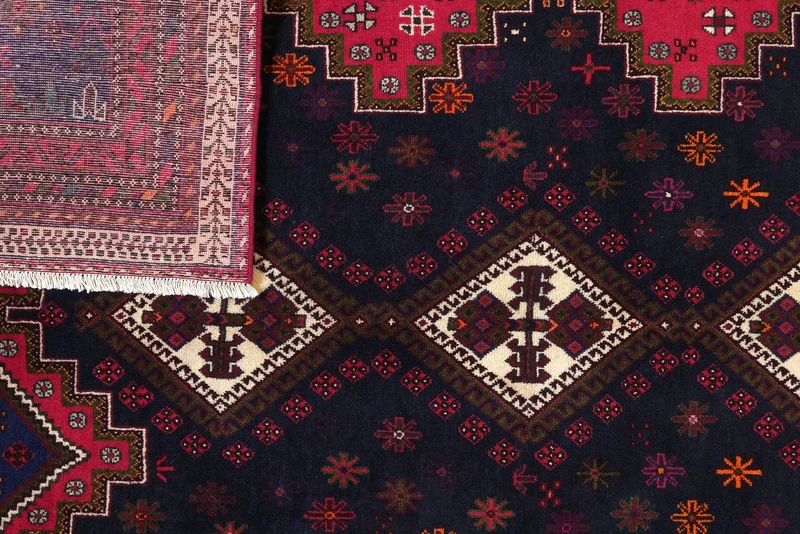 Afshar · Handgeknüpft – Blau, 242x174 cm