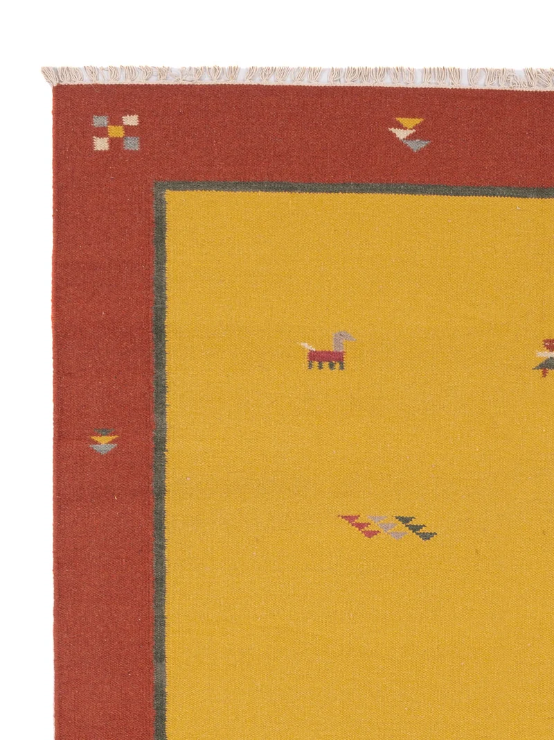 Kelim Modern Teppich 170x240cm - senfgelb