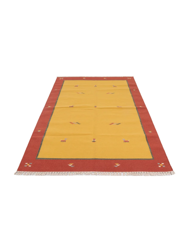 Kelim Modern Teppich 170x240cm - senfgelb