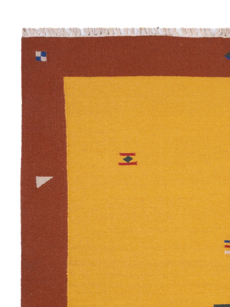 Kelim Modern Teppich 170x240cm - senfgelb