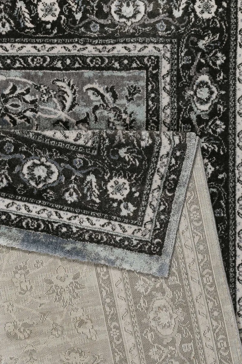Teppich Grau Schwarz Blau Kurzflor "Oxford" WECONhome