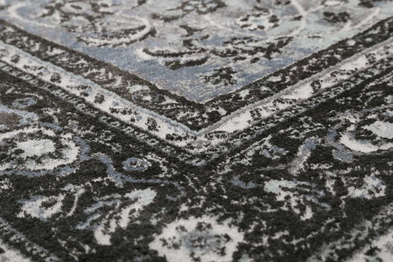 Teppich Grau Schwarz Blau Kurzflor "Oxford" WECONhome