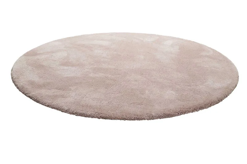 Teppich Rund Rosa Hochflor "Pisa" Homie Living