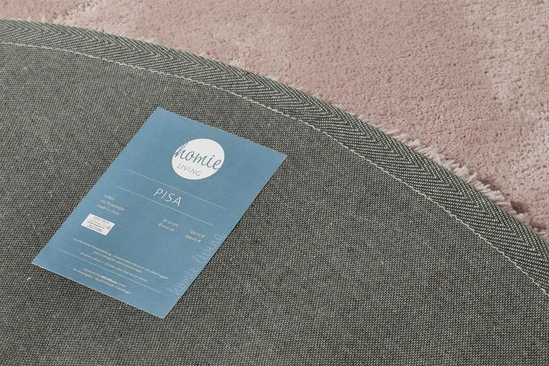 Teppich Rund Rosa Hochflor "Pisa" Homie Living