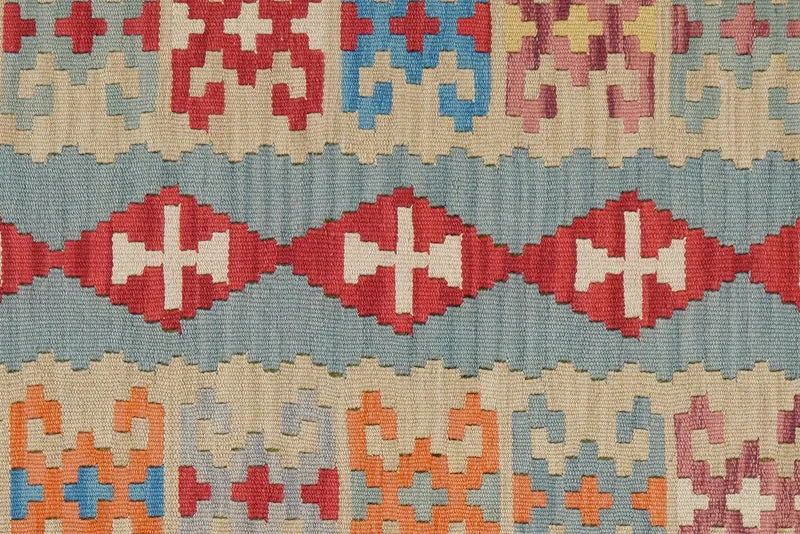 Kelim Gashgai · Handgewebt – Blau, 263x84 cm