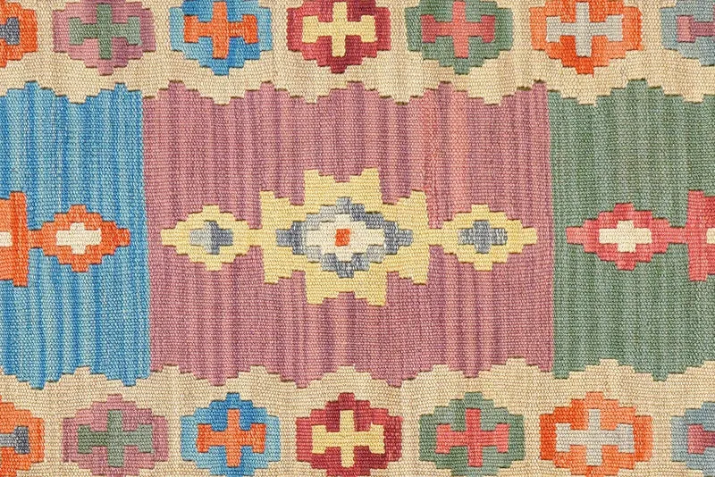 Kelim Gashgai · Handgewebt – Bunt, 240x61 cm