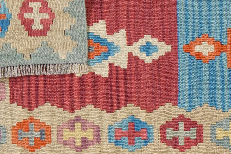 Kelim Gashgai · Handgewebt – Bunt, 240x61 cm