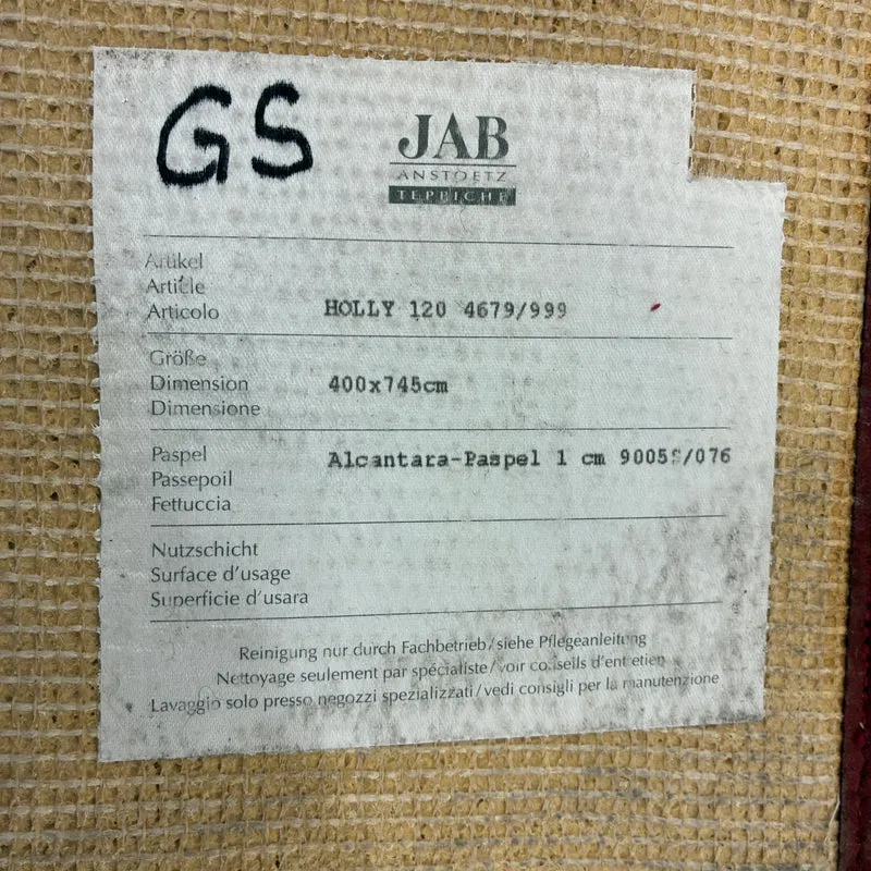 JAB Anstoetz Teppich 400x745cm Groß Beige Rot Bordüre Teppich Gebraucht
