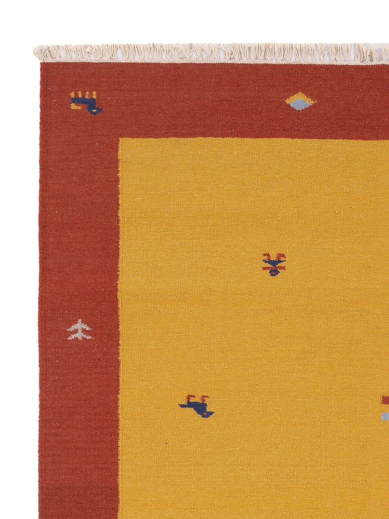 Kelim Modern Teppich 170x240cm - senfgelb