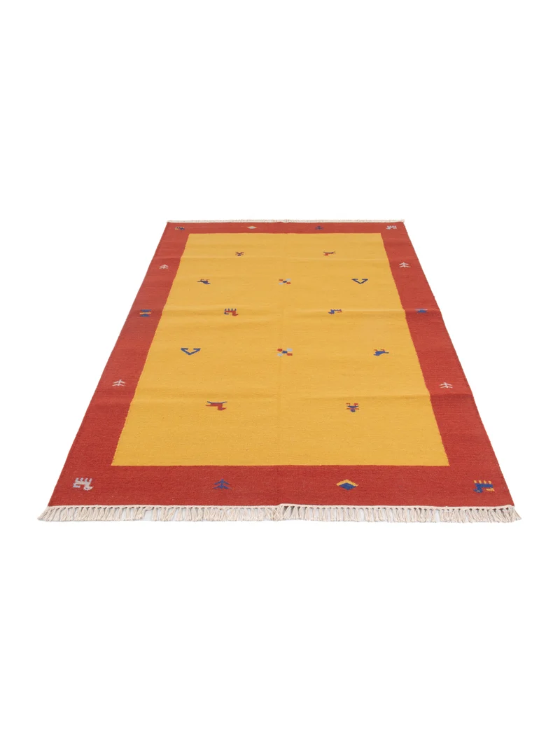 Kelim Modern Teppich 170x240cm - senfgelb