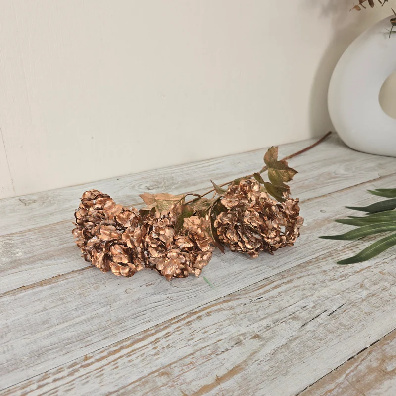 Kunstblume Vibirnum 70cm Kunstpflanze Kupfer Bronze Dekozweig Deko