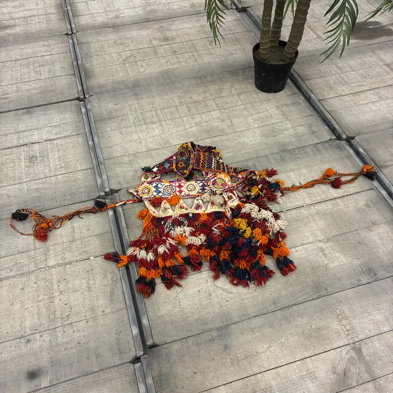 Orient Kelim 50x85cm Wandbehang Nomadenschmuck Quasten Zierbehang Teppich Gebraucht