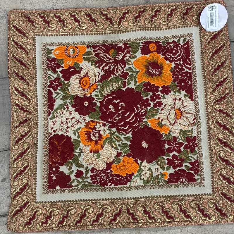 Orientalisches Kissenbezug 39x39cm Blumenmuster Ornament Orient Rot Teppich Gebraucht