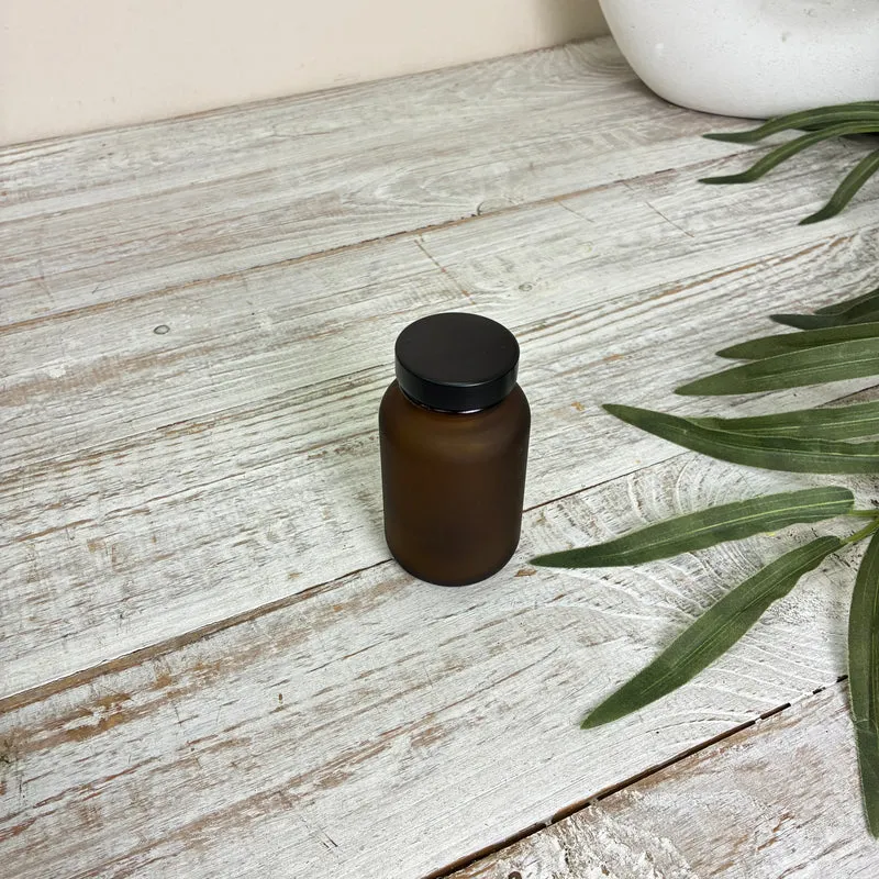 Glasflasche Braunglas 120ml Matt Glas Schraubverschluss Deko