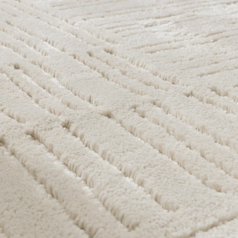 Teppich Wohnzimmer - Yune Lines Creme
