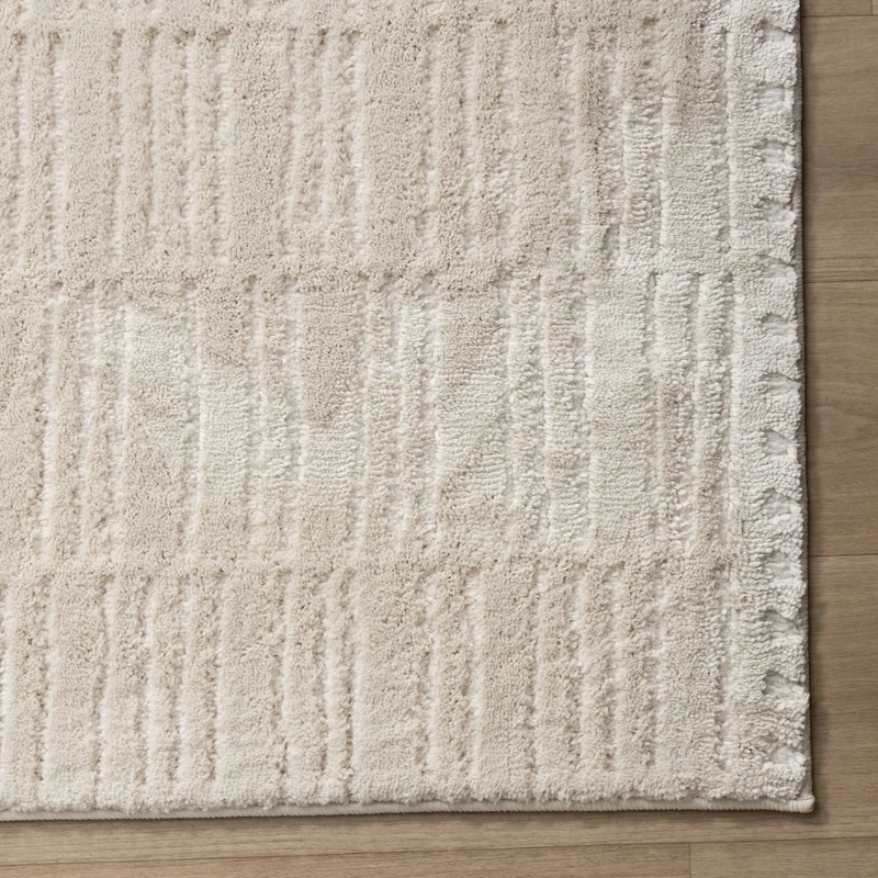 Teppich Wohnzimmer - Yune Lines Creme