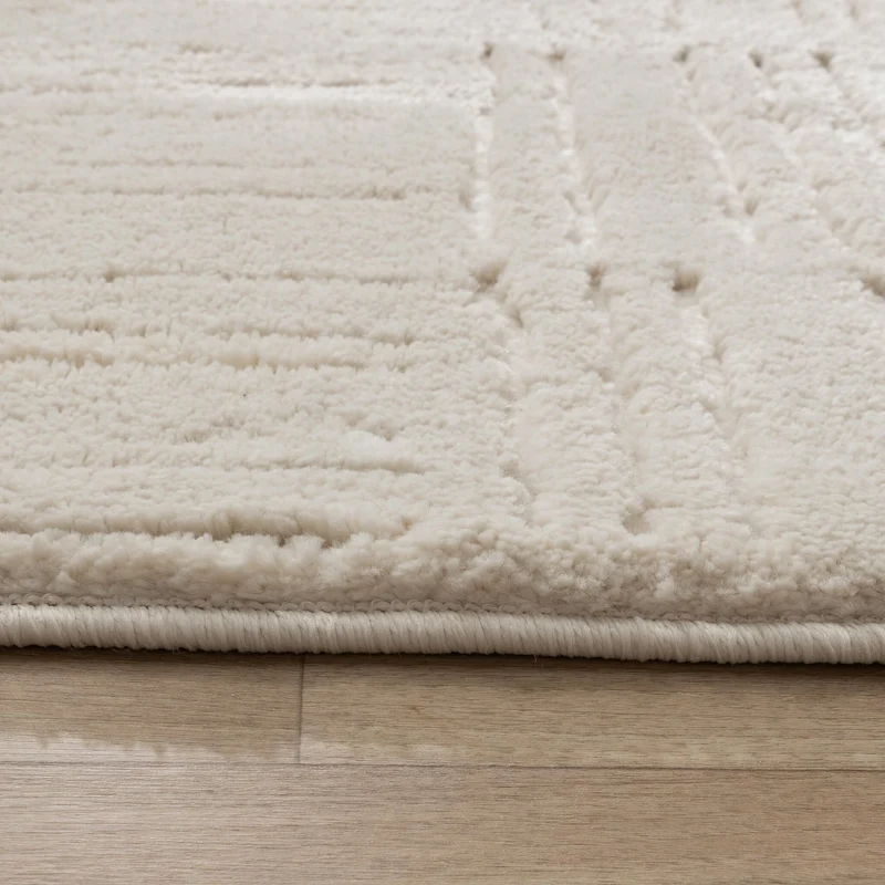 Teppich Wohnzimmer - Yune Lines Creme