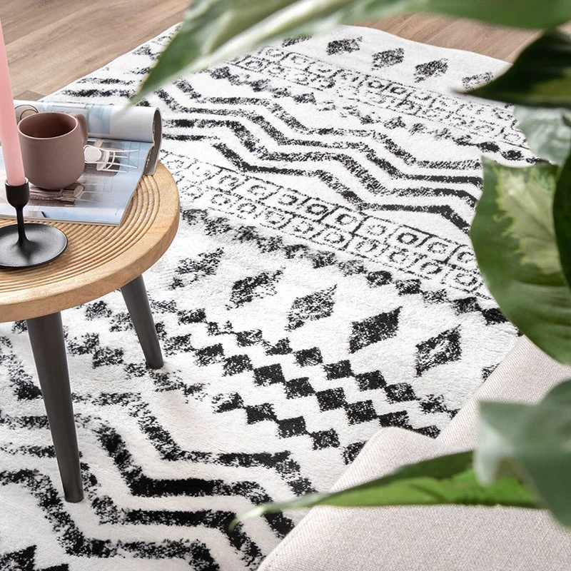 Skandinavische Teppich - Scandi Noak Schwarz Weiß