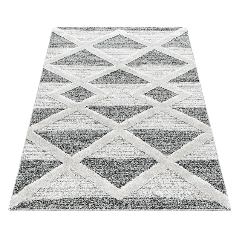Teppich Skandinavisch - Pitea Lines Grau Creme