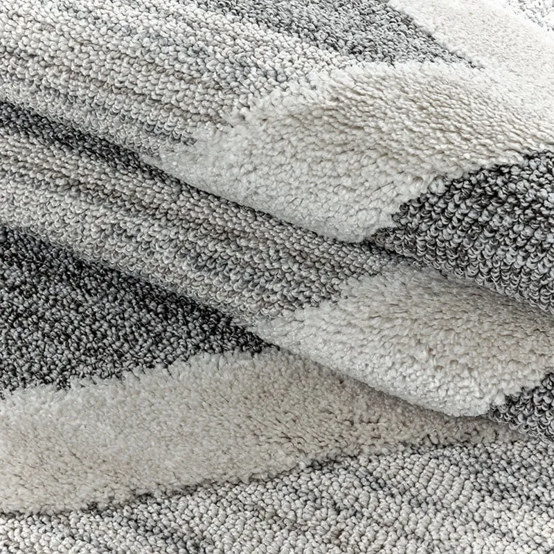 Teppich Skandinavisch - Pitea Lines Grau Creme