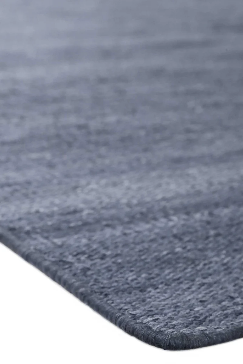 Esprit Kurzflor Teppich Blau Grau aus Baumwolle "Rainbow Kelim"
