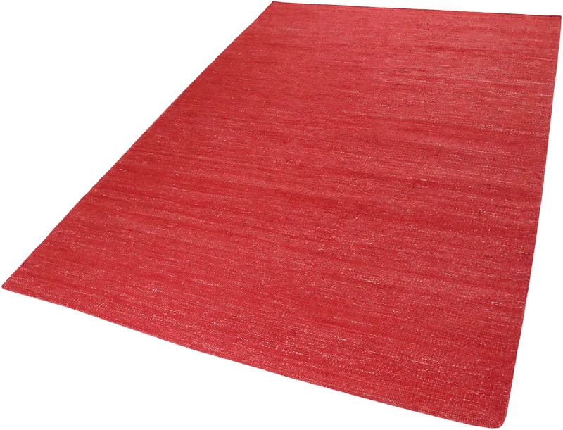 Esprit Kurzflor Teppich Rot aus Baumwolle "Rainbow Kelim"