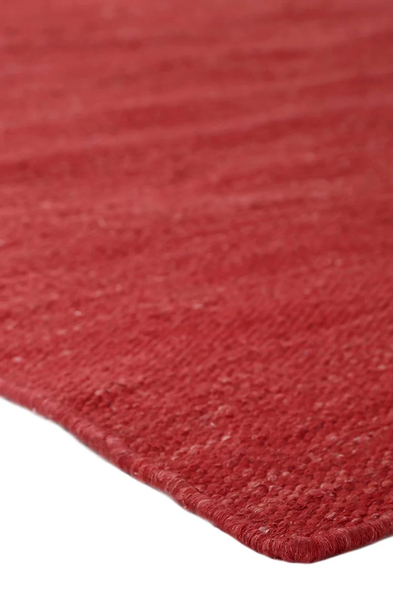 Esprit Kurzflor Teppich Rot aus Baumwolle "Rainbow Kelim"