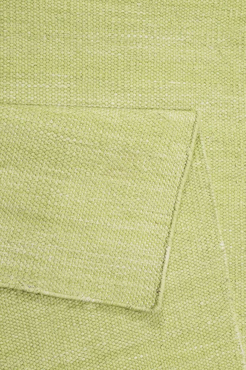 Esprit Kurzflor Teppich Grün aus Baumwolle "Rainbow Kelim"