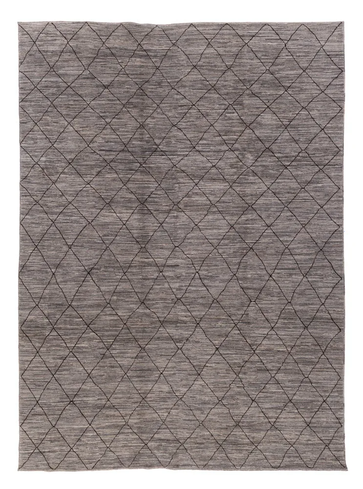 Berber Teppich 256x344cm - Wollteppich - dunkelgrau